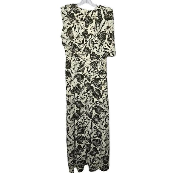 Kosmios Jumpsuit Back Drape Floral Tropical Print Wide Leg Size Large - Picture 5 of 11